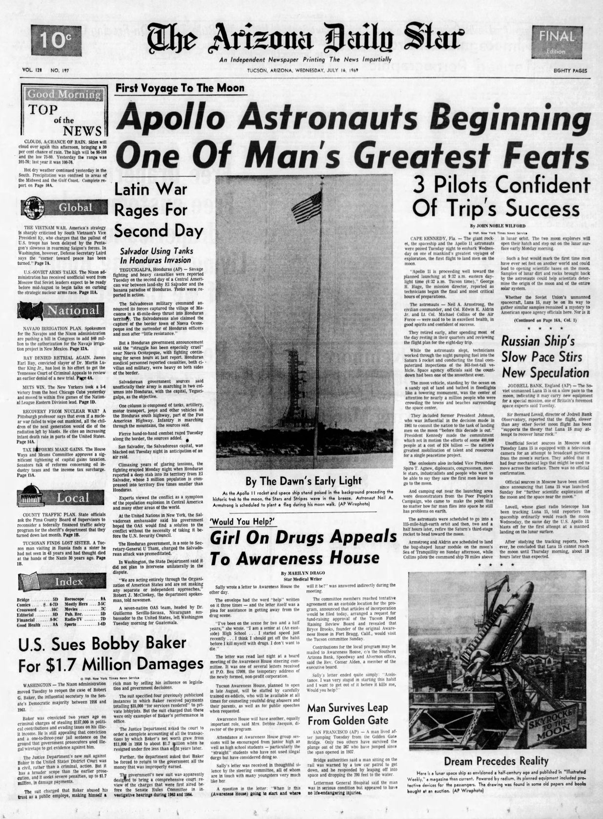 "Apollo astronauts beginning one of man's greatest feats"